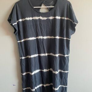 J. Jill Charcoal Tie-Dyed Tee Dress